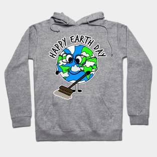 Happy Earth Day Planet Sweeping Cleaning Hoodie